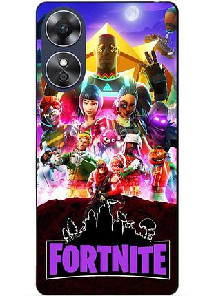 Силіконовий бампер чохол для oppo a17 з малюнком fortnite