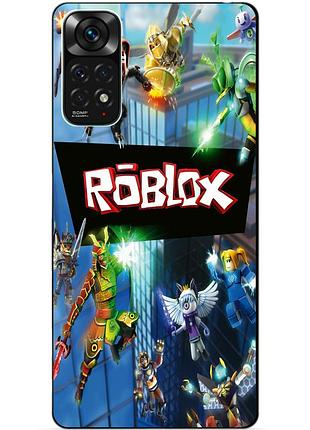 Силиконовый чехол бампер для xiaomi redmi note 11s / note 11 с картинкой roblox роблокс