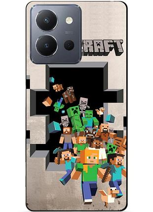 Силиконовый чехол бампер для vivo y36 с картинкой minecraft майнкрафт