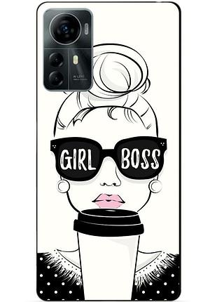 Силиконовый чехол бампер для zte blade a72s с рисунком girl boss