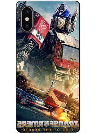 Силиконовый чехол бампер для iphone xs с рисунком оптимус прайм трансформеры