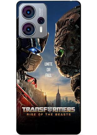 Силиконовый чехол бампер для motorola moto g23 с рисунком звероботы трансформеры transformers