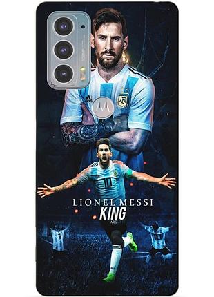 Силиконовый чехол бампер для motorola edge 20 с рисунком messi аргентина месси