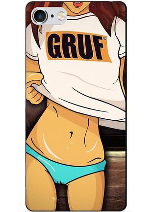 Силиконовый чехол бампер для iphone 6 с рисунком девушка в майке gruf