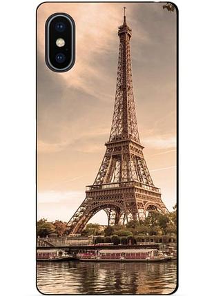 Силиконовый чехол бампер для iphone xs max с рисунком эйфелева башня франция париж