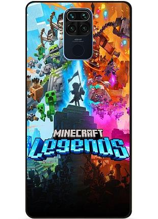 Чехол силиконовый бампер для xiaomi redmi note 9 игра майнкрафт minecraft