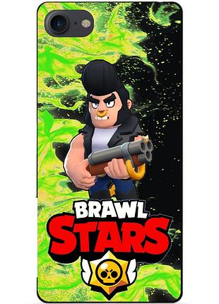 Силиконовый чехол бампер для iphone se 3 2022 с героем бравл булл