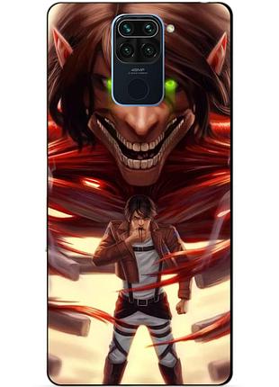 Силіконовий чохол бампер для xiaomi redmi note 9 з малюнком attack on titan атака титанів