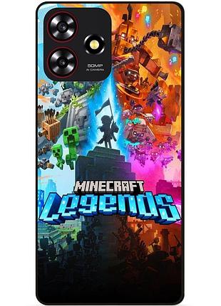 Чехол силиконовый бампер для zte blade a73 игра майнкрафт minecraft