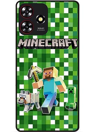 Силіконовий чохол бампер для zte blade a73 стів minecraft кріпер майнкрафт