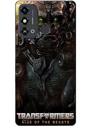 Силиконовый чехол бампер для zte blade a53 с рисунком оптимус праймал звероботы трансформеры transformers