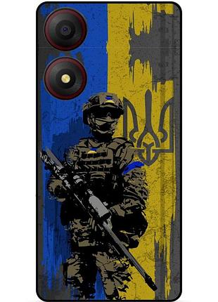 Силіконовий чохол бампер для zte blade a34 з малюнком зсу україна воїн