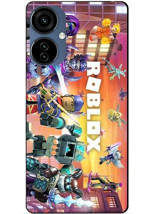 Силиконовый чехол бампер для tecno camon 19 neo с картинкой роблокс roblox