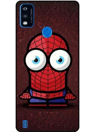 Чехол силиконовый бампер для zte blade a51 с рисунком миньон человек паук spider man