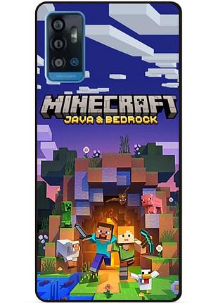 Чехол силиконовый бампер для zte blade a71 с картинкой майнкрафт minecraft