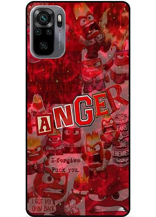 Чехол силиконовый бампер для xiaomi redmi note 10 с рисунком головоломка anger