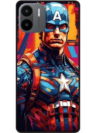 Чехол силиконовый бампер для xiaomi redmi a2 с рисунком капитан америка marvel captain america