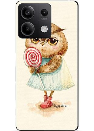 Чехол силиконовый бампер для xiaomi redmi note 13 5g с рисунком совушка