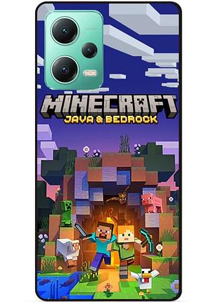 Силіконовий чохол бампер для xiaomi redmi note 12 5g з картинкою майнкрафт minecraft