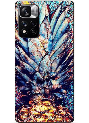 Силиконовый чехол бампер для xiaomi redmi note 11 pro plus 5g с рисунком ананас