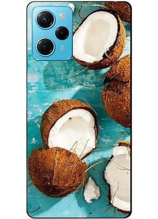 Силиконовый чехол бампер для xiaomi redmi note 12 pro speed edition с рисунком кокосы