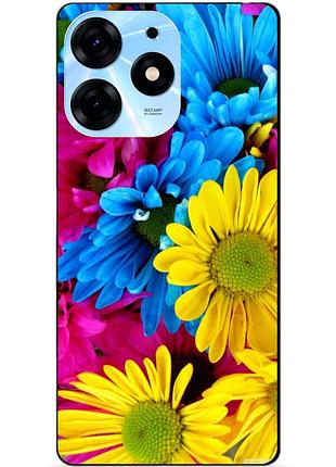 Силіконовий чохол бампер для tecno spark 10 pro з малюнком хризантеми квіти