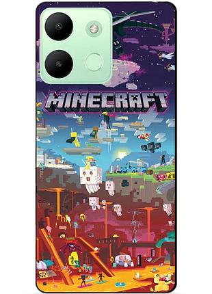 Чехол силиконовый бампер для infinix smart 7 hd игра minecraft майнкрафт