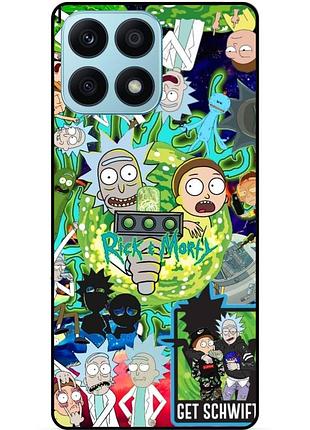 Чехол силиконовый бампер для huawei honor x8a с рисунком rick and morty рик и морти
