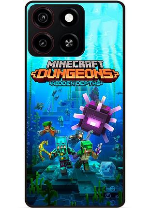 Чехол силиконовый бампер для zte blade a35 с рисунком майнкрафт minecraft