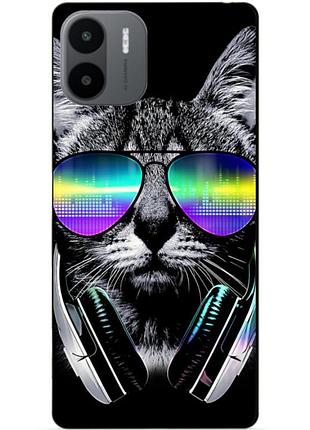 Силиконовый чехол бампер для xiaomi redmi a2 / a1 с рисунком музыкальный кот