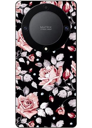 Чехол силиконовый бампер для huawei honor magic 5 lite 5g с рисунком розы цветы