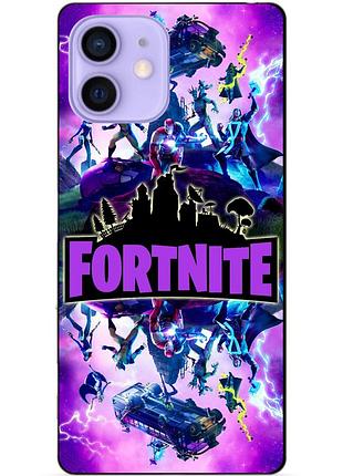 Силиконовый чехол бампер для iphone 12 mini с рисунком fortnite marvel фортнайт марвел