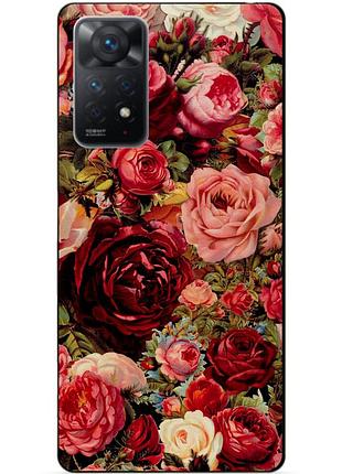 Силиконовий бампер чехол для xiaomi redmi note 11 pro з картинкою рози