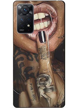 Силиконовый бампер чехол для xiaomi redmi note 11 pro с картинкой swag