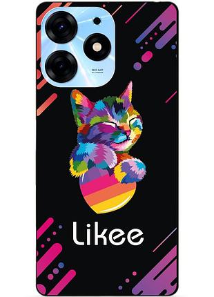 Силиконовый чехол бампер для tecno spark 10 pro с рисунком likee лайки