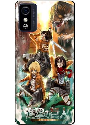 Силіконовий бампер чохол для zte blade l9 з малюнком атака на титанів