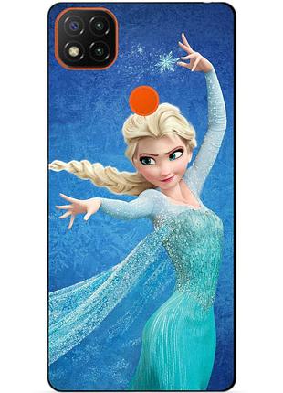 Чехол силиконовый бампер для xiaomi redmi 9c с рисунком эльза холодное сердце