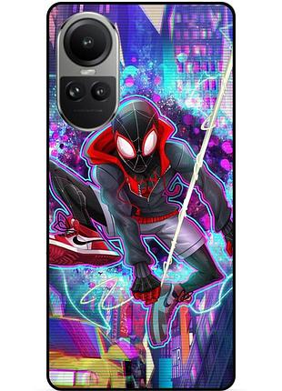 Силиконовый чехол бампер для oppo reno 10 с картинкой spider man человек паук