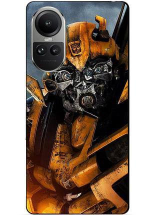 Силиконовый чехол бампер для oppo reno 10 с рисунком бамблби bumblebee трансформеры