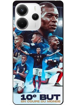 Чехол силиконовый бампер для xiaomi redmi note 14 с рисунком мбаппе франция mbappe