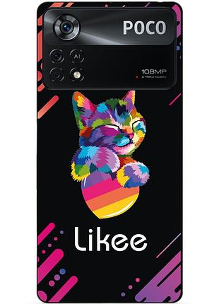 Силиконовый бампер чехол для xiaomi poco x4 pro 5g с рисунком likee