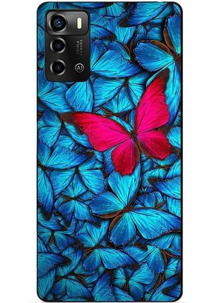 Силіконовий бампер чохол для zte blade a72 з малюнком метелики
