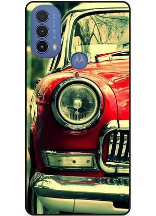 Силиконовый чехол бампер для motorola moto e20 с рисунком ретро авто chevrolet машина