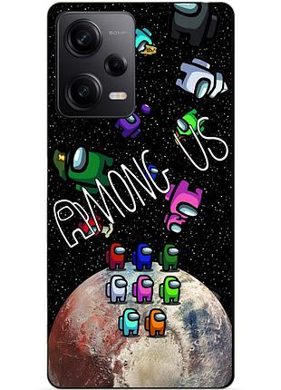 Силиконовый чехол бампер для xiaomi redmi note 12 pro 5g с рисунком амонг ас among us