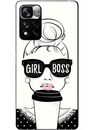 Силіконовий чохол бампер для xiaomi redmi note 11 pro plus 5g з малюнком girl boss