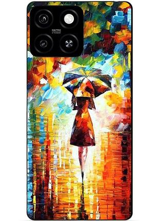 Чехол силиконовый бампер для zte blade a55 с рисунком прогулка