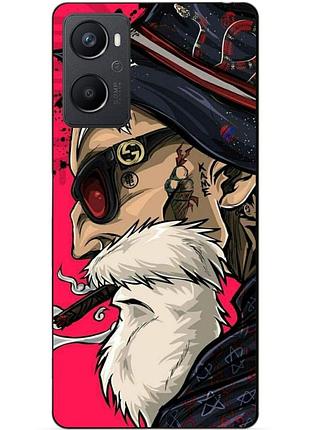 Силиконовый чехол бампер для oppo a96 с рисунком дед хипстер