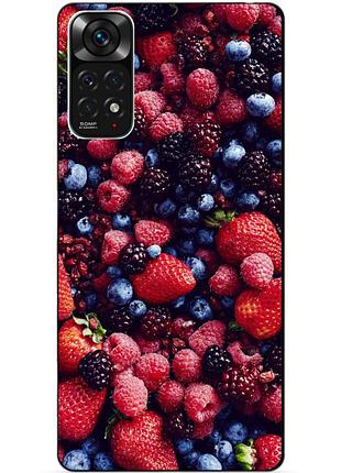 Силиконовый чехол бампер для xiaomi redmi note 11s / note 11 с рисунком ягоды