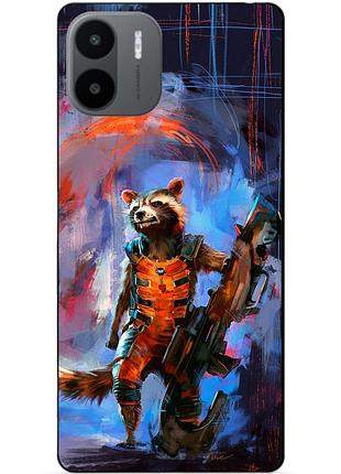 Силиконовый чехол бампер для xiaomi redmi a2 / a1 с рисунком енот ракета стражи галактики