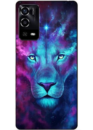 Силіконовий чохол бампер для oppo a55 з малюнком космічний лев
